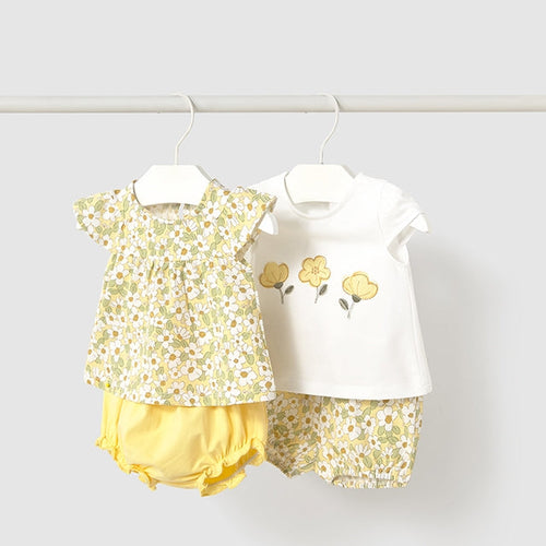 PRE ORDER - NEW SS25 Mayoral Baby Girls Twin Pack Outfits 1663 Sunny/28