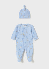 Load image into Gallery viewer, PRE ORDER - NEW SS25 Mayoral Baby Boys Babygrow with Hat 1706 Sky/93