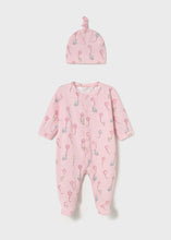 Load image into Gallery viewer, NEW SS25 Mayoral Baby Girls Babygrow with Hat 1706 Rose/95