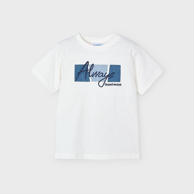 PRE ORDER - NEW SS25 Mayoral Boys T Shirt 3025 Cream/94