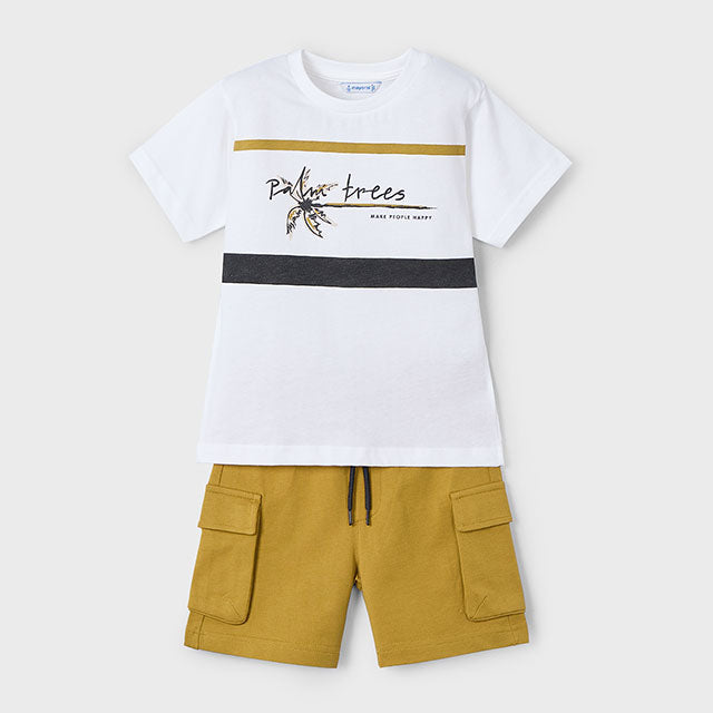 PRE ORDER - NEW SS25 Mayoral Boys Shorts Set 3605 White/86