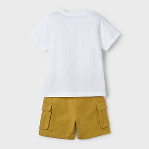 NEW SS25 Mayoral Boys Shorts Set 3605 White/86