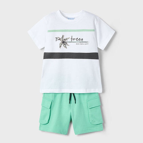 PRE ORDER - NEW SS25 Mayoral Boys Shorts Set 3605 Aqua/87