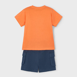 PRE ORDER - NEW SS25 Mayoral Boys Shorts Set 3605 Coral/88