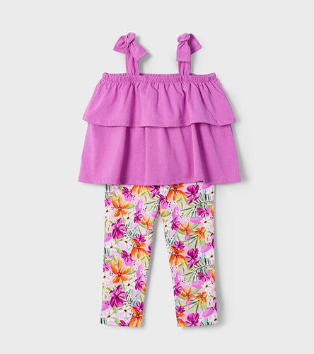 NEW SS25 Mayoral Girls Leggings Set 3710 Orchid/70