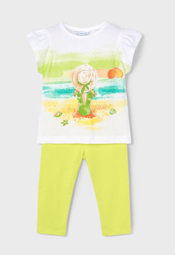 NEW SS25 Mayoral Girls Leggings Set 3711 Citrus/75