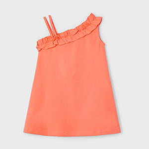 NEW SS25 Mayoral Girls Sun Dress 3937 Tangerine/67