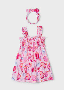 PRE ORDER - NEW SS25 Mayoral Girls Sun Dress 3939 Magenta/46