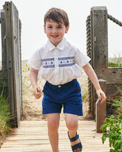 Load image into Gallery viewer, NEW SS24 Caramelo Boys Smocked Boat Outfit 253138 NAVY