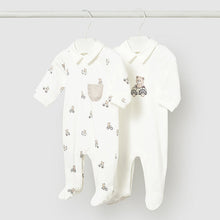Load image into Gallery viewer, PRE ORDER - NEW SS26 Mayoral Boys Twin Pack of Babygrows 1716 Sky Natural/92