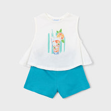 Load image into Gallery viewer, NEW SS26 Mayoral Girls Shorts Set 3228 Turquoise/70
