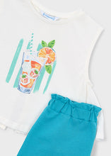 Load image into Gallery viewer, NEW SS26 Mayoral Girls Shorts Set 3228 Turquoise/70