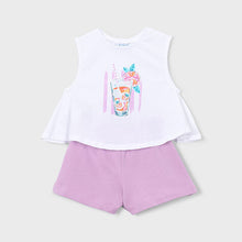 Load image into Gallery viewer, NEW SS26 Mayoral Girls Shorts Set 3228 Lilac/71