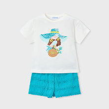 Load image into Gallery viewer, NEW SS26 Mayoral Girls Shorts Set 3231 Turquoise/74