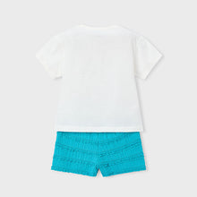 Load image into Gallery viewer, NEW SS26 Mayoral Girls Shorts Set 3231 Turquoise/74