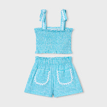 Load image into Gallery viewer, NEW SS26 Mayoral Girls Shorts Set 3232 Turquoise/80