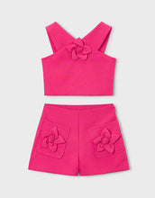 Load image into Gallery viewer, NEW SS26 Mayoral Girls Flower Shorts Set 3948 Pink/94