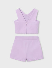 Load image into Gallery viewer, NEW SS26 Mayoral Girls Flower Shorts Set 3948 Lilac/95