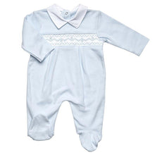 Load image into Gallery viewer, NEW SS24 Spanish Blue Smocked Babygrow 8845