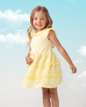 Load image into Gallery viewer, NEW SS24 Caramelo Girls Tiered Frill Dress LEMON 342133