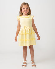 Load image into Gallery viewer, NEW SS24 Caramelo Girls Tiered Frill Dress LEMON 342133