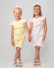 Load image into Gallery viewer, PRE ORDER - NEW SS24 Caramelo Girls Tiered Frill Shorts Set with Headband PINK 349034