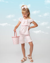 Load image into Gallery viewer, NEW SS24 Caramelo Girls Tiered Frill Shorts Set with Headband PINK 349034