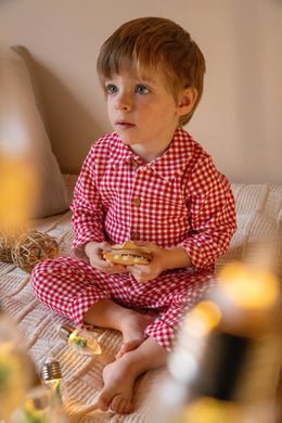 NEW AW24 Tutto Piccolo Boys Red Checked Pjs 8894