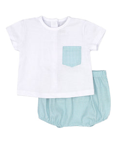 NEW SS24 Rapife Turquoise Checked Jam Pants Outfit 4814
