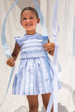 Load image into Gallery viewer, NEW SS24 Tutto Piccolo Girls Blue Striped Dress 7234