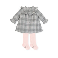 Load image into Gallery viewer, NEW AW23 Tutto Piccolo Grey Check Dress and Tights Outfit 6213