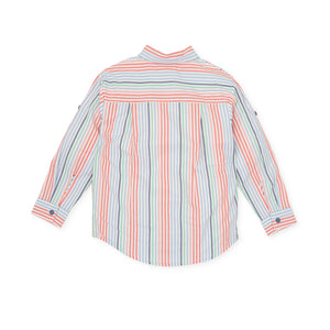 NEW SS24 Tutto Piccolo Boys Coral Striped Shirt 7040