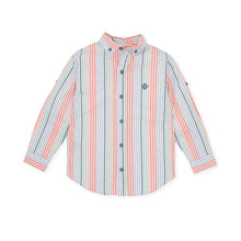 Load image into Gallery viewer, NEW SS24 Tutto Piccolo Boys Coral Striped Shirt 7040
