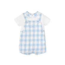 Load image into Gallery viewer, NEW SS24 Tutto Piccolo Boys Blue Checked Romper 7280