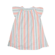 Load image into Gallery viewer, NEW SS24 Tutto Piccolo Girls Coral Striped Dress 7441