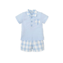 Load image into Gallery viewer, NEW SS24 Tutto Piccolo Boys Blue Checked Shorts Set 7580