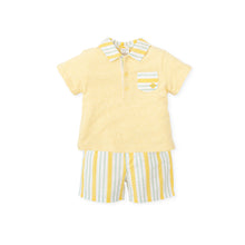 Load image into Gallery viewer, NEW SS24 Tutto Piccolo Boys Lemon Striped Shorts Set 7591