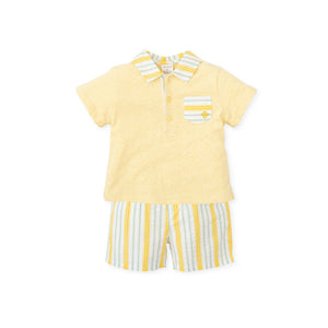 NEW SS24 Tutto Piccolo Boys Lemon Striped Shorts Set 7591