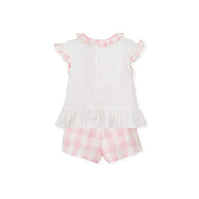 Load image into Gallery viewer, NEW SS24 Tutto Piccolo Girls Pink Checked Shorts Set 7680