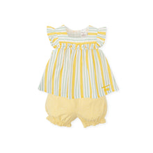 Load image into Gallery viewer, NEW SS24 Tutto Piccolo Girls Lemon Striped Shorts Set 7690