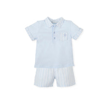Load image into Gallery viewer, NEW SS24 Tutto Piccolo Boys Blue Striped Shorts Set 7711