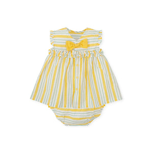 NEW SS24 Tutto Piccolo Girls Lemon Striped Dress 7790