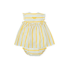 Load image into Gallery viewer, NEW SS24 Tutto Piccolo Girls Lemon Striped Dress 7790