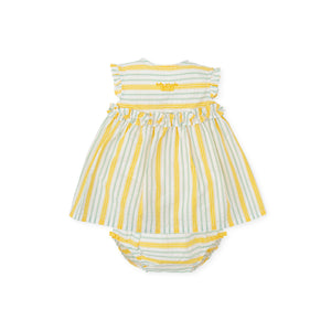 NEW SS24 Tutto Piccolo Girls Lemon Striped Dress 7790