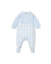 Load image into Gallery viewer, NEW AW24 Tutto Piccolo Boys Blue Checked Babygrow 8086