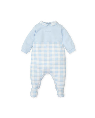 NEW AW24 Tutto Piccolo Boys Blue Checked Babygrow 8086