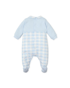 NEW AW24 Tutto Piccolo Boys Blue Checked Babygrow 8086