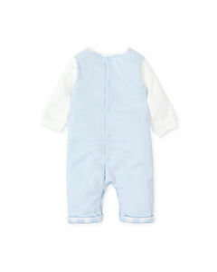 NEW AW24 Tutto Piccolo Boys Blue Checked Dungaree Outfit 8286