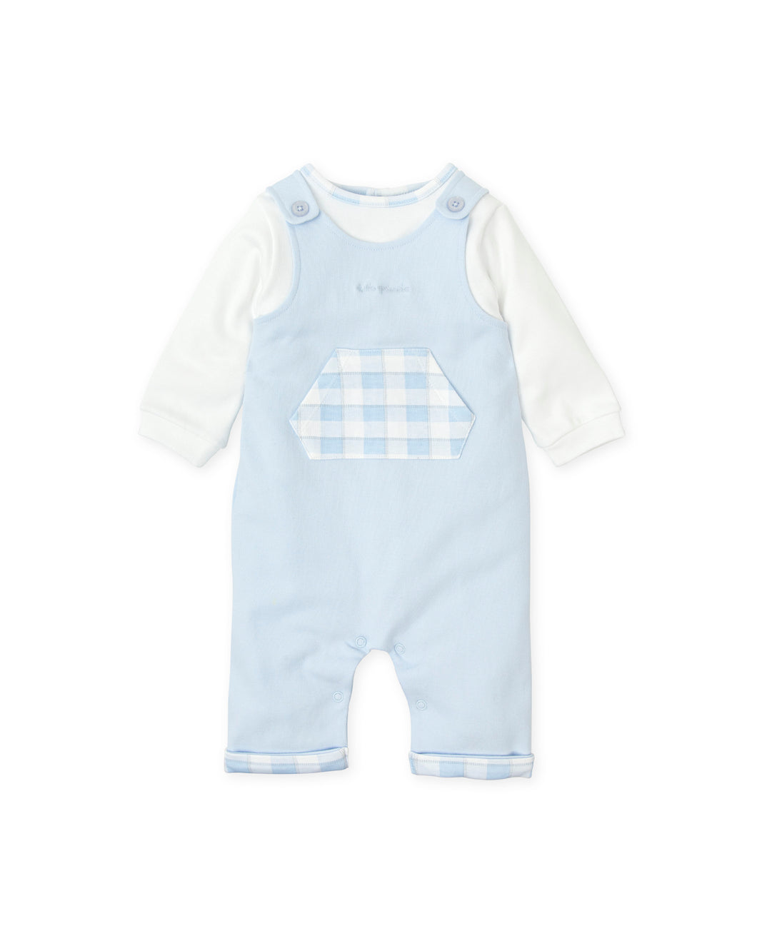 NEW AW24 Tutto Piccolo Boys Blue Checked Dungaree Outfit 8286