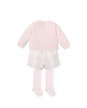 Load image into Gallery viewer, NEW AW24 Tutto Piccolo Girls Pink Checked Shorts Outfit with Tights 8310